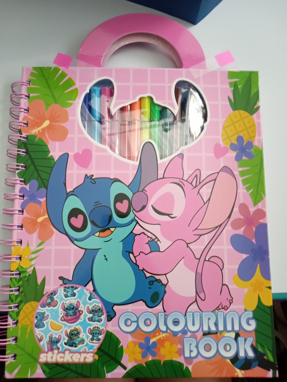 Stitch and Angel Coloring and Sticker Book with Markers 0619